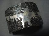 Flying Eagle Native American Sterlling Silver Cuff Bracelet- Heavy!!-Nativo Arts