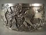 Galloping Horse extra Detail Native American Jewelry Silver Navajo Bracelet-Nativo Arts