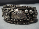 Garden Of Leaves Vintage Native American Jewelry Navajo Sterling Silver Bracelet Cuff Old-Nativo Arts