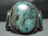 Gargantuan Vintage Native American Jewelry Navajo Royston Turquoise Sterling Silver Bracelet-Nativo Arts