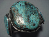 Gargantuan Vintage Native American Jewelry Navajo Royston Turquoise Sterling Silver Bracelet-Nativo Arts