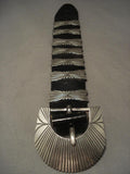 Gargantuan Vintage Navajo Native American Jewelry Silver Concho Bracelet-huge!-Nativo Arts