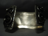 Gargantuan!! Vintage Navajo Sterling Native American Jewelry Silver Eagle Turquoise Bracelet-Nativo Arts