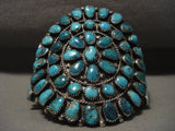 Gargantuan Vintage Navajo Turquoise Native American Jewelry Silver Bracelet-Nativo Arts