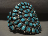 Gargantuan Vintage Navajo Turquoise Native American Jewelry Silver Bracelet-Nativo Arts