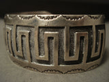 Geometric Snake Amazing Quality Vintage Navajo Sterling Native American Jewelry Silver Bracelet-Nativo Arts