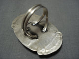 Giant!! Vintage Native American Jewelry Navajo Domed Turquoise Sterling Silver Ring-Nativo Arts