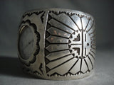 Giant Vintage Navajo 'Summer Sun Ray' Native American Jewelry Silver Watch Bracelet-Nativo Arts