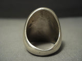 Gigantic 42 Grams! Vintage Zuni/ Navajo Spiderweb Turquoise Sterling Native American Jewelry Silver Ring-Nativo Arts