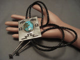 Gigantic Important Vintage Hopi John Coochyumptewa Turquoise Native American Jewelry Silver Bolo Tie-Nativo Arts
