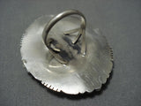 Gigantic Native American Jewelry Navajo Important Tso Family Tiger Eye Sterling Silver Ring-Nativo Arts