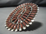 Gigantic! Navajo Coral Sterling Silver Native American Ring-Nativo Arts