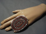 Gigantic! Navajo Coral Sterling Silver Native American Ring-Nativo Arts