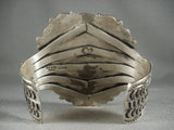 Gigantic Navajo Wildhorse Stone Navajo Native American Jewelry Silver Bracelet-Nativo Arts