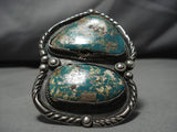 Gigantic!! Old Patina Vintage Native American Navajo Royston Turquoise Sterling Silver Bracelet-Nativo Arts