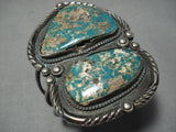 Gigantic!! Old Patina Vintage Native American Navajo Royston Turquoise Sterling Silver Bracelet-Nativo Arts