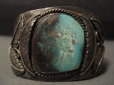 Gigantic Old Vintage Navajo Turquoise Native American Jewelry Silver Bracelet Vtg-Nativo Arts