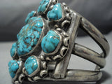 Gigantic Turquoise Boulder Vintage Native American Jewelry Navajo Sterling Silver Cuff Bracelet Old-Nativo Arts