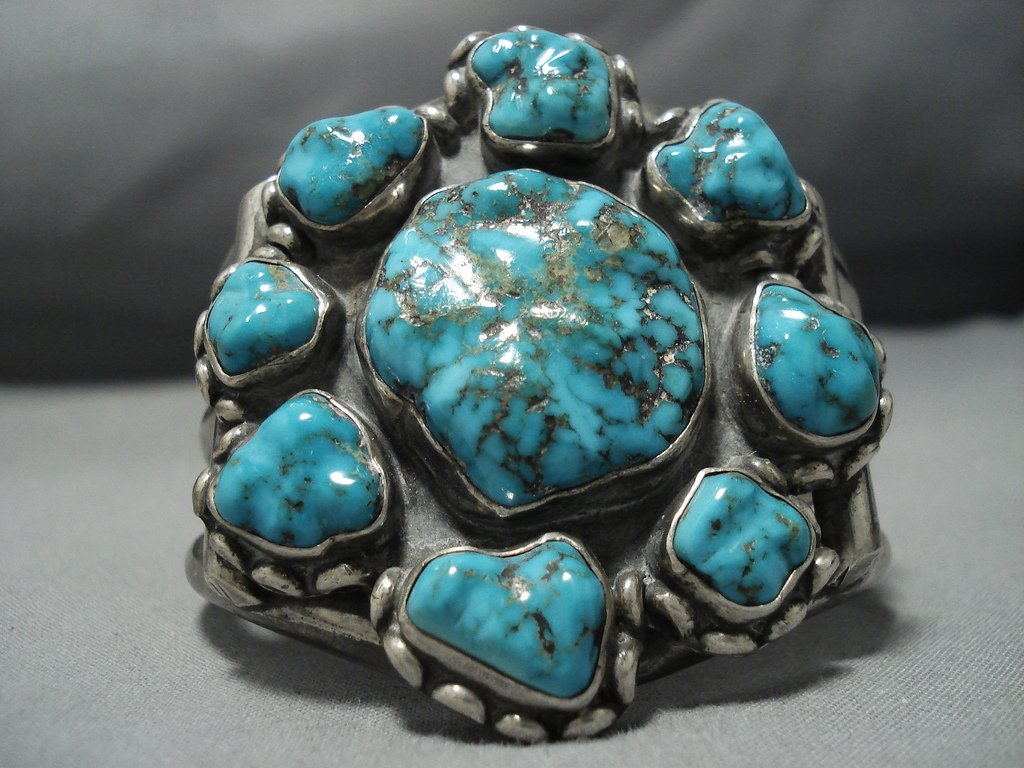 Gigantic Turquoise Boulder Vintage Native American Jewelry Navajo