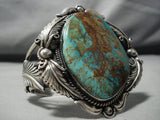 Gigantic Vintage Native American Jewelry Navajo Royston Turquoise Sterling Silver Bracelet Cuff Old-Nativo Arts