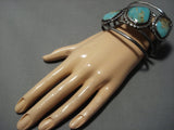 Gigantic Vintage Native American Jewelry Navajo Royston Turquoise Sterling Silver Cuff Bracelet Old-Nativo Arts