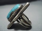 Gigantic!! Vintage Native American Jewelry Navajo Royston Turquoise Sterling Silver Ring Old-Nativo Arts
