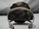 Gigantic Vintage Native American Navajo Gilbert Turquoise Sterling Silver Bracelet Old-Nativo Arts