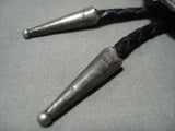 Gigantic Vintage Navajo #8 Turquoise Native American Jewelry Silver Bolo Tie Old-Nativo Arts