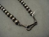 GIGANTIC VINTAGE NAVAJO BLUE DIAMOND TURQUOISE SILVER SQUASH BLOSSOM NECKLACE-Nativo Arts