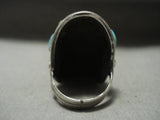 Gigantic Vintage Navajo 'Domed Stone' Turquoise Coral Native American Jewelry Silver Ring-Nativo Arts