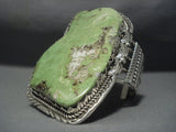 Gigantic Vintage Navajo Gaspeite Tso Sterling Silver Bracelet Native American Jewelry-Nativo Arts
