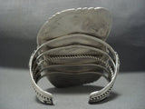 Gigantic Vintage Navajo Gaspeite Tso Sterling Silver Bracelet Native American Jewelry-Nativo Arts