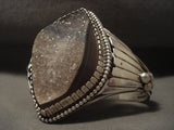 Gigantic Vintage Navajo 'Geode Energy' Native American Jewelry Silver Bracelet-Nativo Arts