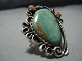 Gigantic Vintage Navajo Royston Turquoise Sterling Silver Native American Jewelry Ring-Nativo Arts