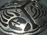 Gigantic Vintage Navajo Sterling Native American Jewelry Silver Habdmade Chain Sterling Native American Jewelry Silver Necklace-Nativo Arts
