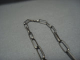 Gigantic Vintage Navajo Sterling Native American Jewelry Silver Habdmade Chain Sterling Native American Jewelry Silver Necklace-Nativo Arts