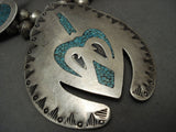 Gigantic Vintage Navajo 'Turquoise Bird' Sterling Native American Jewelry Silver Squash Blossom Necklace-Nativo Arts