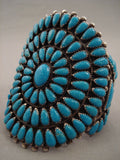 Gigantic Vintage Navajo Turquoise Native American Jewelry Silver Bracelet Old Jewelry-Nativo Arts
