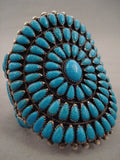Gigantic Vintage Navajo Turquoise Native American Jewelry Silver Bracelet Old Jewelry-Nativo Arts