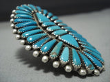 Gigantic Vintage Navajo Vibrant Turquoise Sterling Silver Preston Family Ring-Nativo Arts