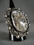 Gigantic Wildhorse Native American Jewelry Silver Shell Navajo Ring-Nativo Arts