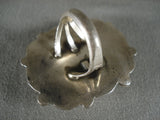 Gigantic Wildhorse Native American Jewelry Silver Shell Navajo Ring-Nativo Arts