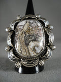 Gigantic Wildhorse Native American Jewelry Silver Shell Navajo Ring-Nativo Arts