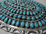 Ginormous Vintage Zuni/ Navajo Turquoise Native American Jewelry Silver Belt Buckle Old-Nativo Arts