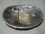 Ginormous Vintage Zuni/ Navajo Turquoise Native American Jewelry Silver Belt Buckle Old-Nativo Arts
