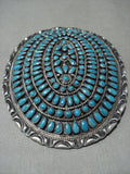 Ginormous Vintage Zuni/ Navajo Turquoise Native American Jewelry Silver Belt Buckle Old-Nativo Arts