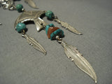 Gorgeous Charm Vintage Navajo Native American Jewelry jewelry Turquoise Sterling Necklace-Nativo Arts