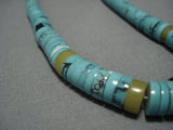 Gorgeous Tripe Tier Vintage Native American Jewelry Navajo Sterling Silver Turquoise Disced Necklace-Nativo Arts