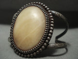 Gorgeous Vintage Navajo 'Massive Pearl' Native American Jewelry Silver Bracelet Old-Nativo Arts