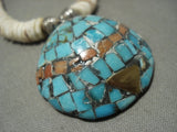 Gorgeous Vintage Santo Domingo Turquoise Shell Native American Jewelry Silver Necklace-Nativo Arts